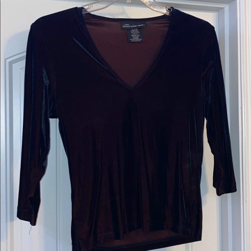 Fitted Velvet Red Top